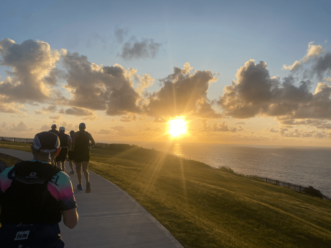 Sun rising over the ocean